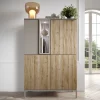 Garnero Arredamenti Credenza alta 101x152h cm 4 ante 2 vani rovere chiaro beige Tony New