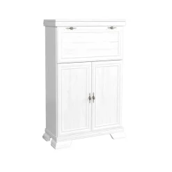 Garnero Arredamenti Credenza 88x136h cm 2 ante 1 ribalta shabby Kelly Bianco Frassinato Hot