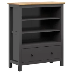 Garnero Arredamenti Credenza 101x121h cm 1 cassetto nero grafite rovere chiaro Holga Clearance