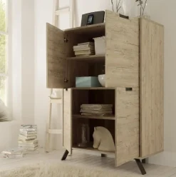 Garnero Arredamenti Credenza 106x152h cm moderna rovere chiaro Juvena