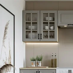 Garnero Arredamenti Cucina 240cm completa moderna shabby componibile grigio rovere Oxford Grigio - Rovere Clearance