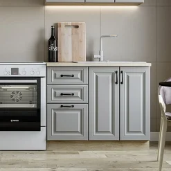 Garnero Arredamenti Cucina 240cm completa moderna shabby componibile grigio rovere Oxford Grigio - Rovere Clearance