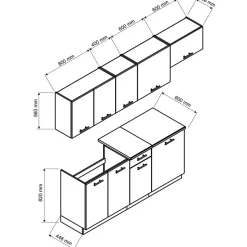 Garnero Arredamenti Cucina 240cm completa moderna lineare sonoma Dalia Rovere