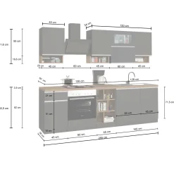 Garnero Arredamenti Cucina 255cm componibile lineare moderna bianco grigio pietra Gourmet Pure Bianco Lucido - Grigio pietra Outlet