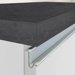 Garnero Arredamenti Cucina 255cm componibile lineare moderna bianco grigio pietra Gourmet Prestige Bianco Lucido - Grigio pietra Discount