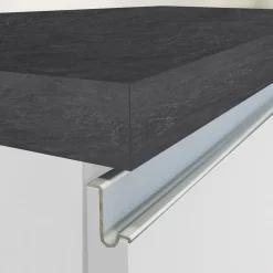 Garnero Arredamenti Cucina 255cm componibile lineare moderna bianco grigio pietra Gourmet Elegance Bianco Lucido - Grigio pietra Hot