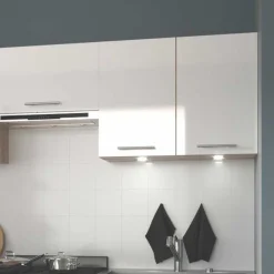 Garnero Arredamenti Cucina 200cm moderna componibile lineare bianca rovere Matrix Bianco New