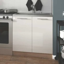 Garnero Arredamenti Cucina 200cm moderna componibile lineare bianca rovere Matrix Bianco New