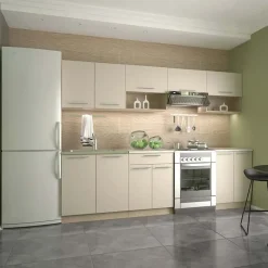 Garnero Arredamenti Cucina 260cm moderna componibile lineare rovere beige Natural New