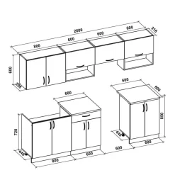 Garnero Arredamenti Cucina 260cm moderna componibile lineare rovere beige Natural New
