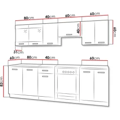 Garnero Arredamenti Cucina 240cm moderna componibile lineare bianco nero Wine Clearance