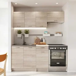 Garnero Arredamenti Cucina 180cm moderna lineare componibile sonoma Dalia Rovere