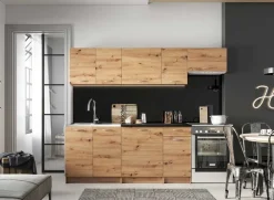 Garnero Arredamenti Cucina 240cm moderna lineare componibile Dalia Quercia Discount
