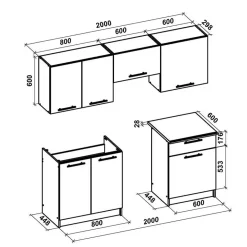 Garnero Arredamenti Cucina moderna 200cm lineare componibile rovere Matrix Beige Discount