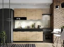 Garnero Arredamenti Cucina moderna componibile 240cm quercia nero Terry New