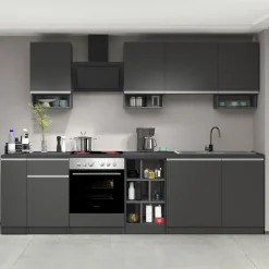 Garnero Arredamenti Dispensa cucina bassa 30x85h cm scorrevole antracite grigio pietra Gourmet Antracite - Grigio pietra Discount