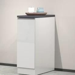 Garnero Arredamenti Dispensa cucina bassa 30x85h cm scorrevole bianco grigio pietra Gourmet Bianco Lucido - Grigio pietra Hot