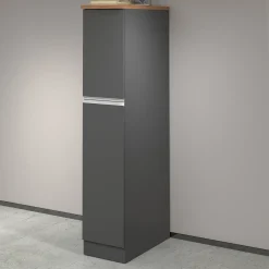 Garnero Arredamenti Dispensa cucina 30x165h cm scorrevole antracite rovere Gourmet Antracite - Rovere Sale