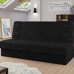 Garnero Arredamenti Divano letto 2 posti 192cm matrimoniale senza braccioli grigio nero Joby Tessuto Lawa Grigio Scuro Sale