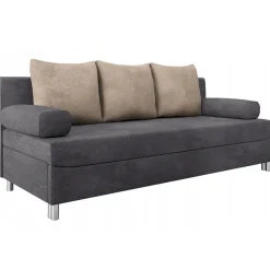 Garnero Arredamenti Divano letto 3 posti 192cm pieghevole matrimoniale grigio beige Titus Tessuto Vellutato Alova Grigio Beige Scuro