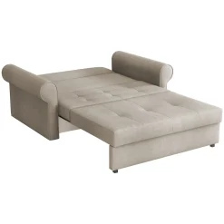 Garnero Arredamenti Divano letto 2 posti imbottito in tessuto matrimoniale 148cm beige Jamar