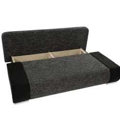 Garnero Arredamenti Divano letto 3 posti imbottito 200cm nero grigio scuro Barney Discount