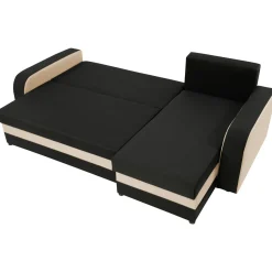Garnero Arredamenti Divano letto 3 posti moderno 238cm nero écru Flow Microfibra Nero Beige