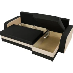 Garnero Arredamenti Divano letto 3 posti moderno 238cm nero écru Flow Microfibra Nero Beige