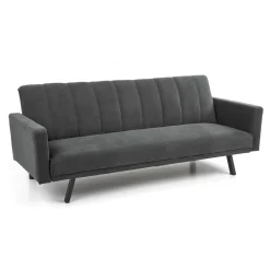 Garnero Arredamenti Divano letto 3 posti 192x82 cm velluto Nespolo Grigio scuro Sale