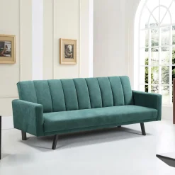 Garnero Arredamenti Divano letto 3 posti 192x82 cm velluto scuro Nespolo Verde New