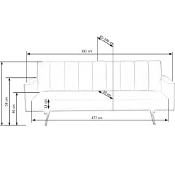 Garnero Arredamenti Divano letto 3 posti 192x82 cm velluto scuro Nespolo Verde New