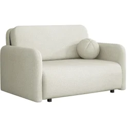 Garnero Arredamenti Divano letto 2 posti  130x103 cm con contenitore e cuscino Reposa Tessuto Bouclé Beige Chiaro Clearance