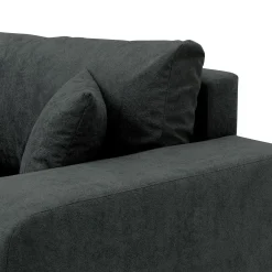 Garnero Arredamenti Divano letto 3 posti 248x90cm con contenitore in Floty Tessuto Velo Nero Sale