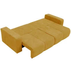Garnero Arredamenti Divano letto 3 posti 248x90cm con contenitore in tessuto velo giallo senape Floty Tessuto Velo Senape Online