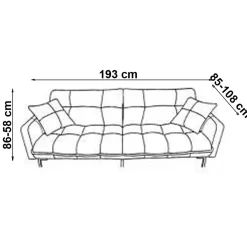 Garnero Arredamenti Divano letto 2 posti 193x58cm grigio acciaio Cassandra Online