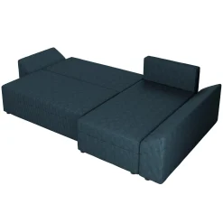 Garnero Arredamenti Divano letto 3 posti 240x145cm matrimoniale angolare velluto a coste blu Appia Velluto Poso Blu Clearance