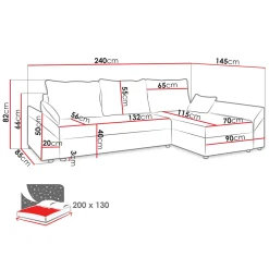Garnero Arredamenti Divano letto 3 posti 240x145cm matrimoniale angolare velluto a coste blu Appia Velluto Poso Blu Clearance