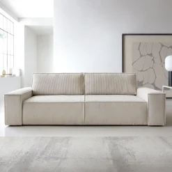 Garnero Arredamenti Divano letto 3 posti 257x106cm velluto a coste beige Snuggle Velluto a Coste Poso Beige Hot