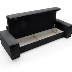 Garnero Arredamenti Divano letto 3 posti 257x106cm velluto a coste antracite Snuggle Velluto a Coste Poso Antracite Outlet