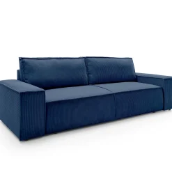 Garnero Arredamenti Divano letto 3 posti 257x106cm velluto a coste blu Snuggle Velluto a Coste Poso Blu Online