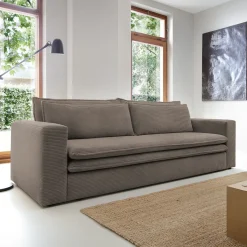 Garnero Arredamenti Divano letto 3 posti 244x95cm velluto a coste marrone Restful Velluto a Coste Poso Marrone Outlet