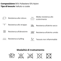 Garnero Arredamenti Divano letto 3 posti 244x95cm velluto a coste marrone Restful Velluto a Coste Poso Marrone Outlet