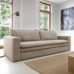 Garnero Arredamenti Divano letto 3 posti 244x95cm velluto a coste tortora Restful Velluto a Coste Poso Tortora Hot