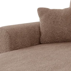 Garnero Arredamenti Divano letto angolare 4 posti 285x188cm con contenitore tessuto bouclé marrone chiaro Soft Tessuto Bouclè Marrone Chiaro Hot