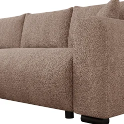 Garnero Arredamenti Divano letto angolare 4 posti 285x188cm con contenitore tessuto bouclé marrone chiaro Soft Tessuto Bouclè Marrone Chiaro Hot