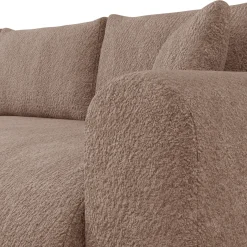 Garnero Arredamenti Divano letto angolare 4 posti 285x188cm con contenitore tessuto bouclé marrone chiaro Soft Tessuto Bouclè Marrone Chiaro Hot