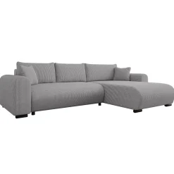 Garnero Arredamenti Divano letto angolare 4 posti 285x188cm con contenitore tessuto velluto a coste grigio Soft Velluto a Coste Poso Grigio New