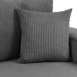 Garnero Arredamenti Divano letto angolare 3 posti 244x145cm con contenitore a coste antracite Slurp Velluto Poso Antracite New