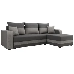 Garnero Arredamenti Divano letto angolare 3 posti 237x139cm reversibile grigio Ponza Tessuto Treccia Fine Lux Grigio Best