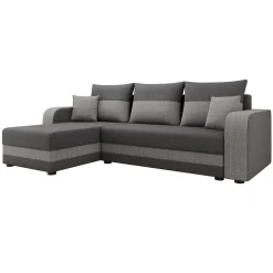 Garnero Arredamenti Divano letto angolare 3 posti 237x139cm reversibile grigio Ponza Tessuto Treccia Fine Lux Grigio Best